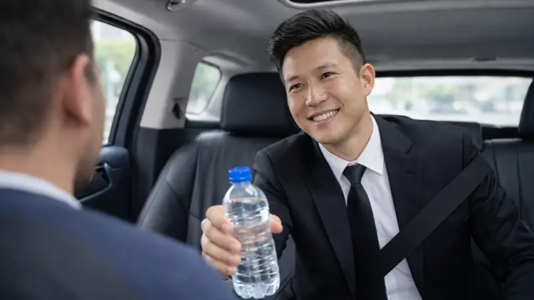 Professional service from an English-Speaking Driver for Your Canton Fair Visit inside a luxury van.