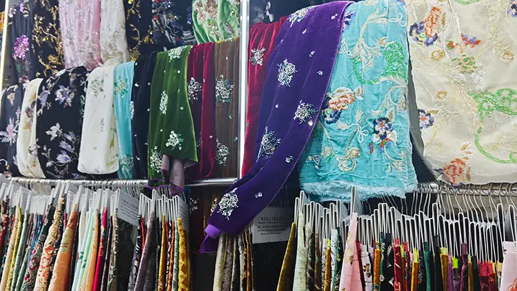 fabric samples in showroom